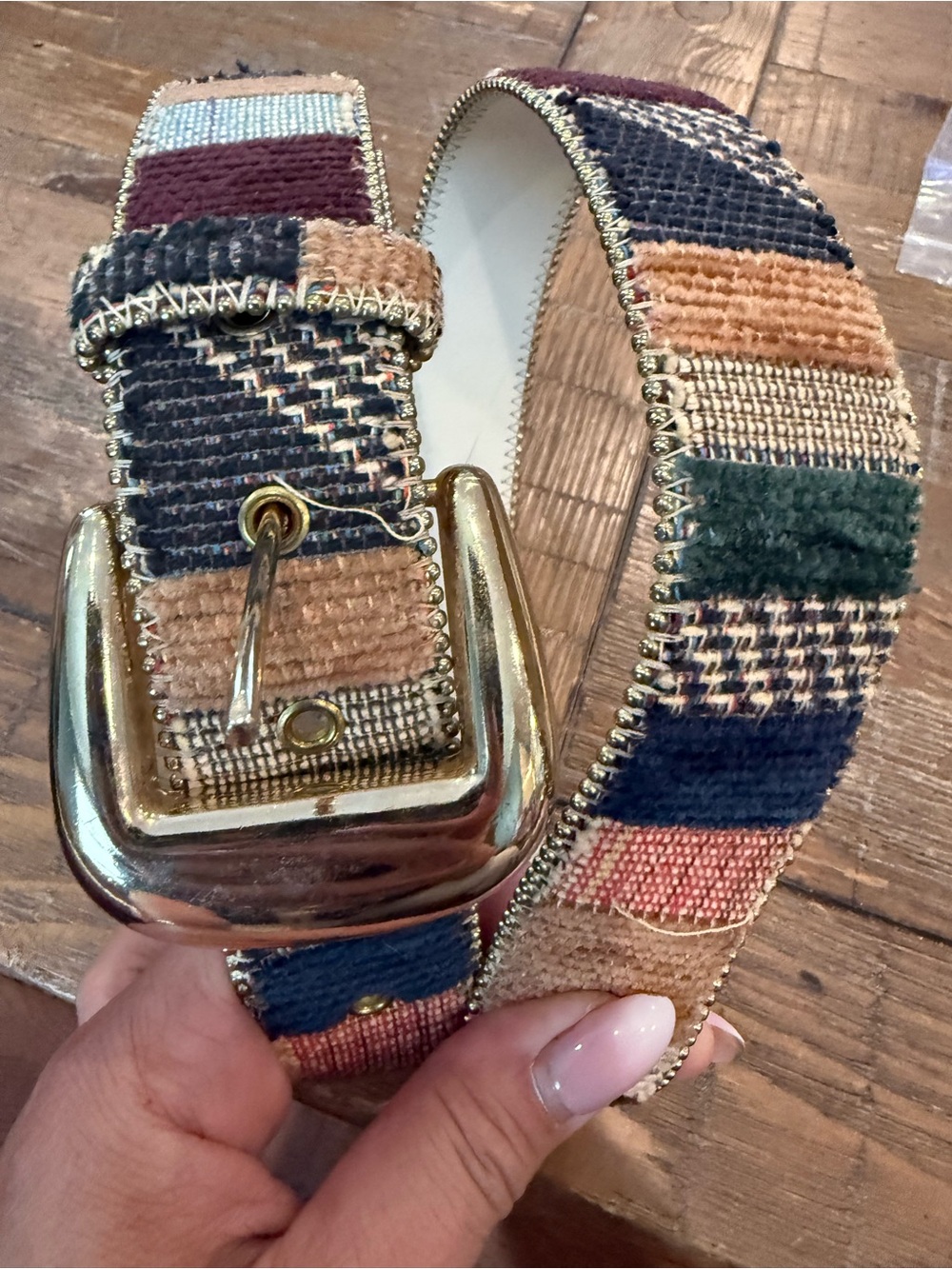 Absolutely Fresh Woven Patchwork Textured Women’s Vintage Belt - Multi-Color